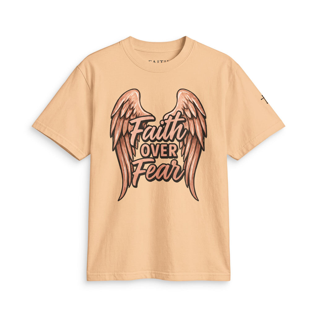 Faith Over Fear T-Shirt — Angel Wings Inspirational Christian Tee