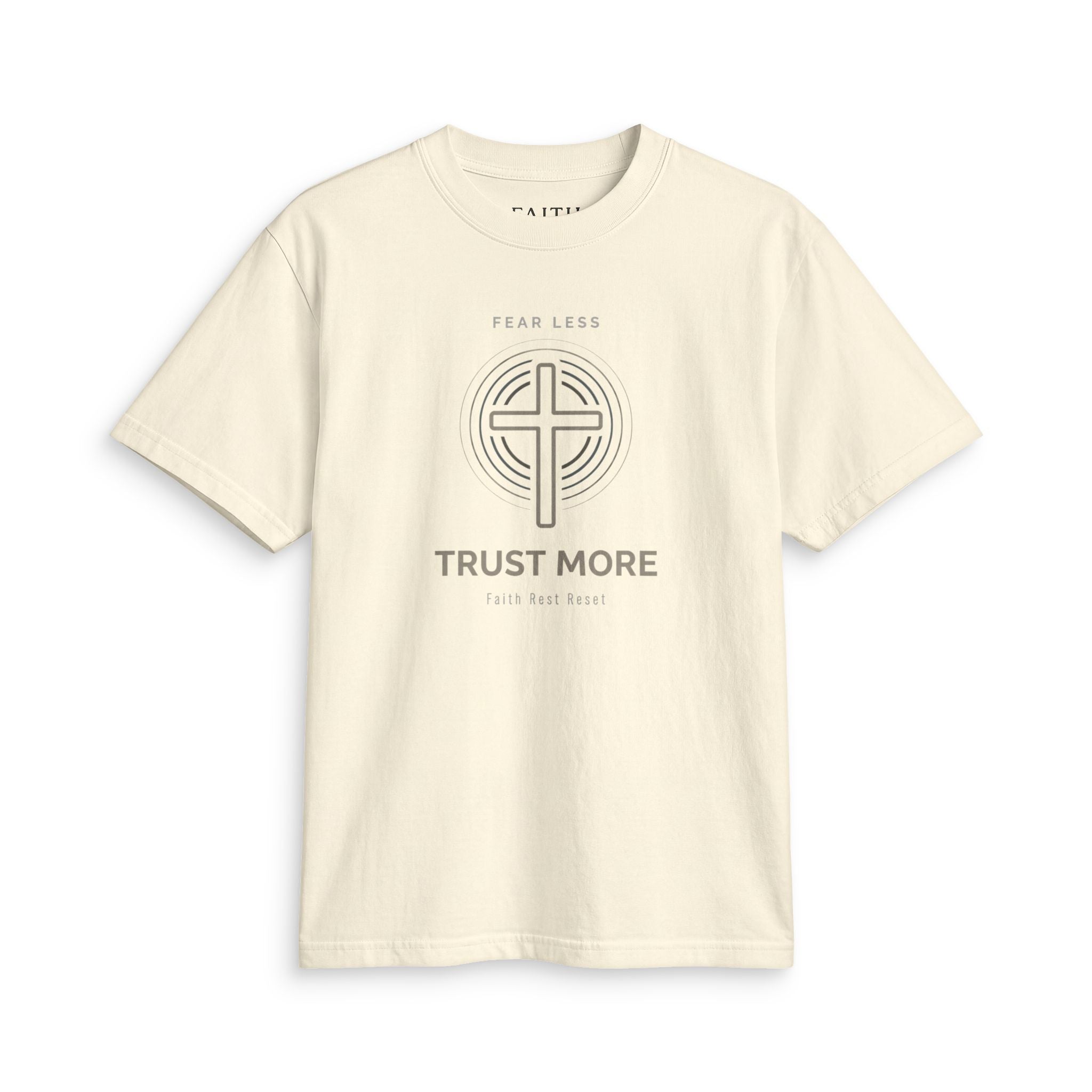 Faith Cross T-Shirt — "Trust More" Inspirational Christian Tee