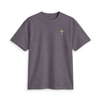Minimal Gold Cross T-Shirt — Small Chest Christian Tee