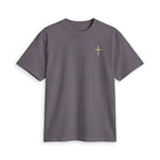 Minimal Gold Cross T-Shirt — Small Chest Christian Tee
