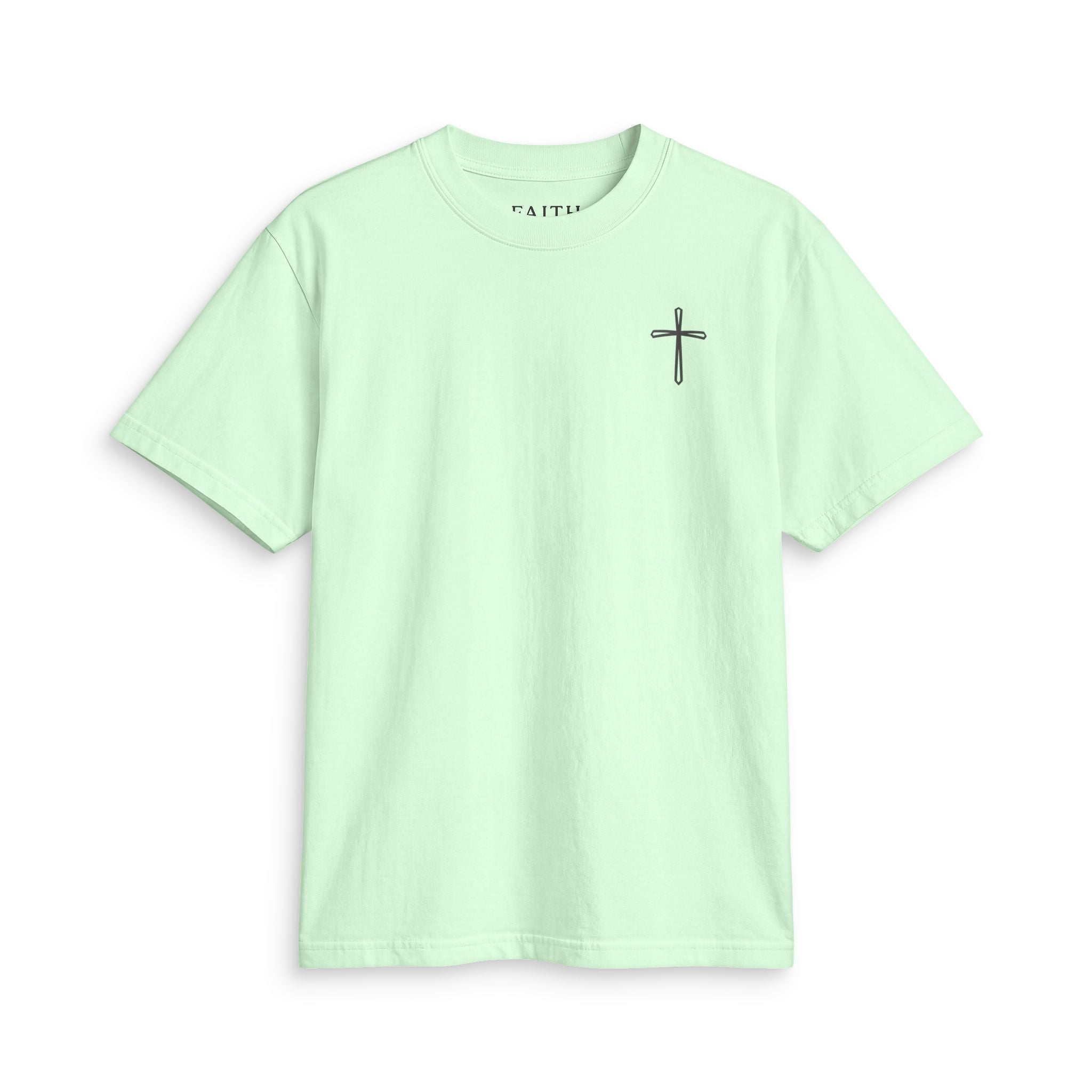 Christian Cross T-Shirt — Minimal Faith Chest Logo Tee