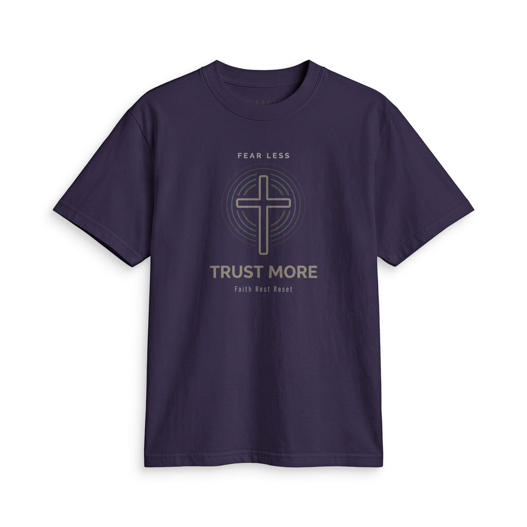 Faith Cross T-Shirt — "Trust More" Inspirational Christian Tee
