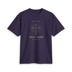 Faith Cross T-Shirt — "Trust More" Inspirational Christian Tee