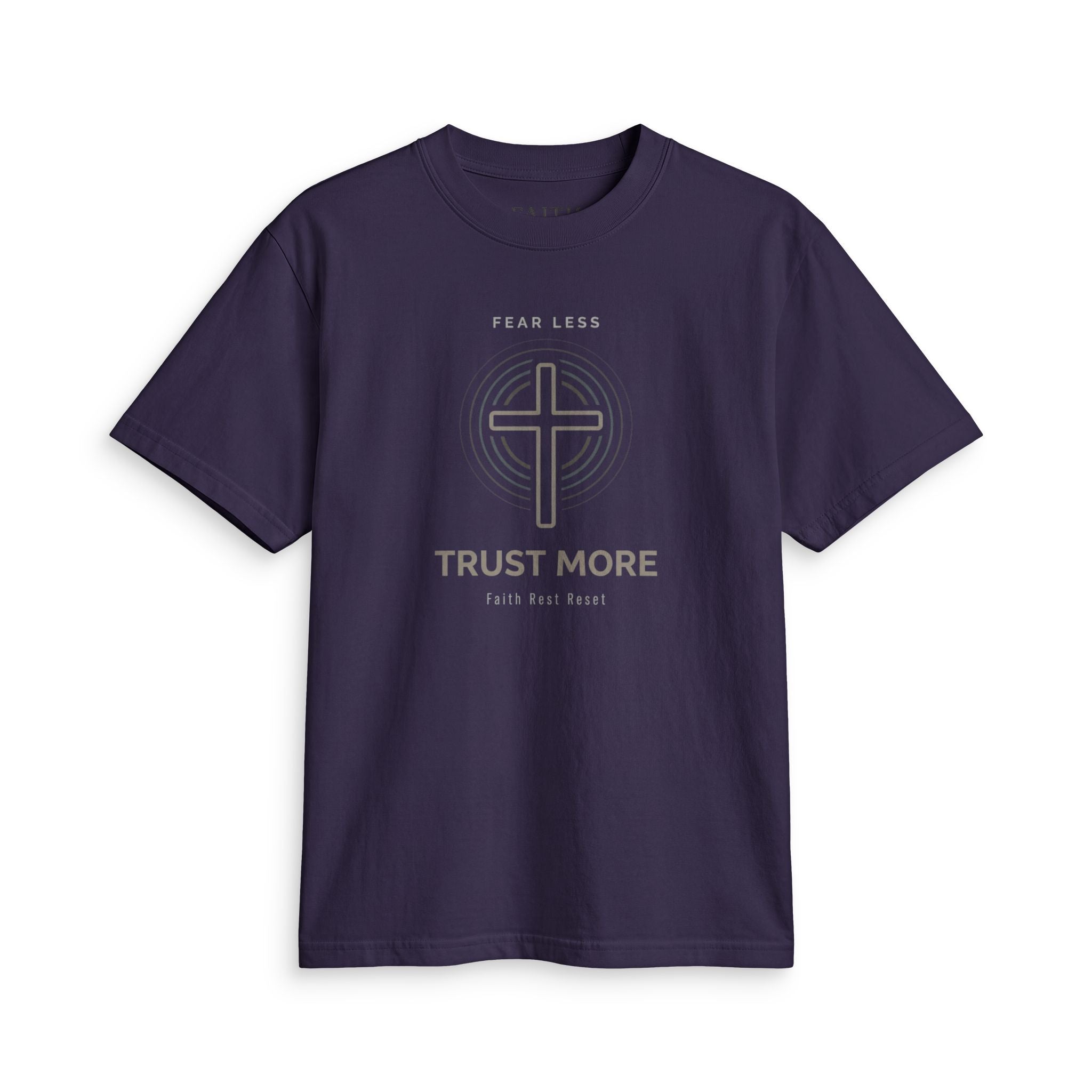 Faith Cross T-Shirt — "Trust More" Inspirational Christian Tee
