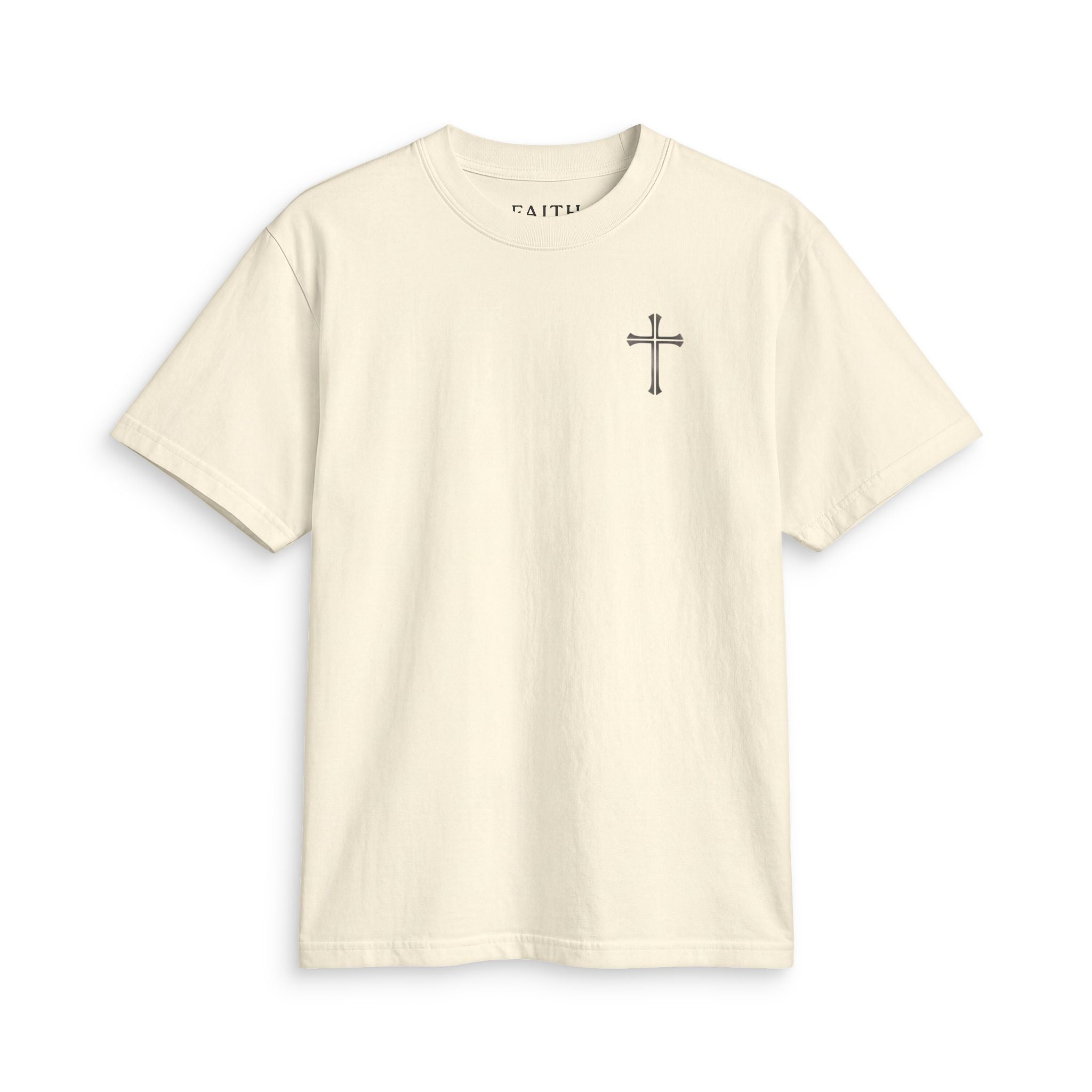 Faith Cross T-Shirt — Minimal Christian Cross Chest Tee