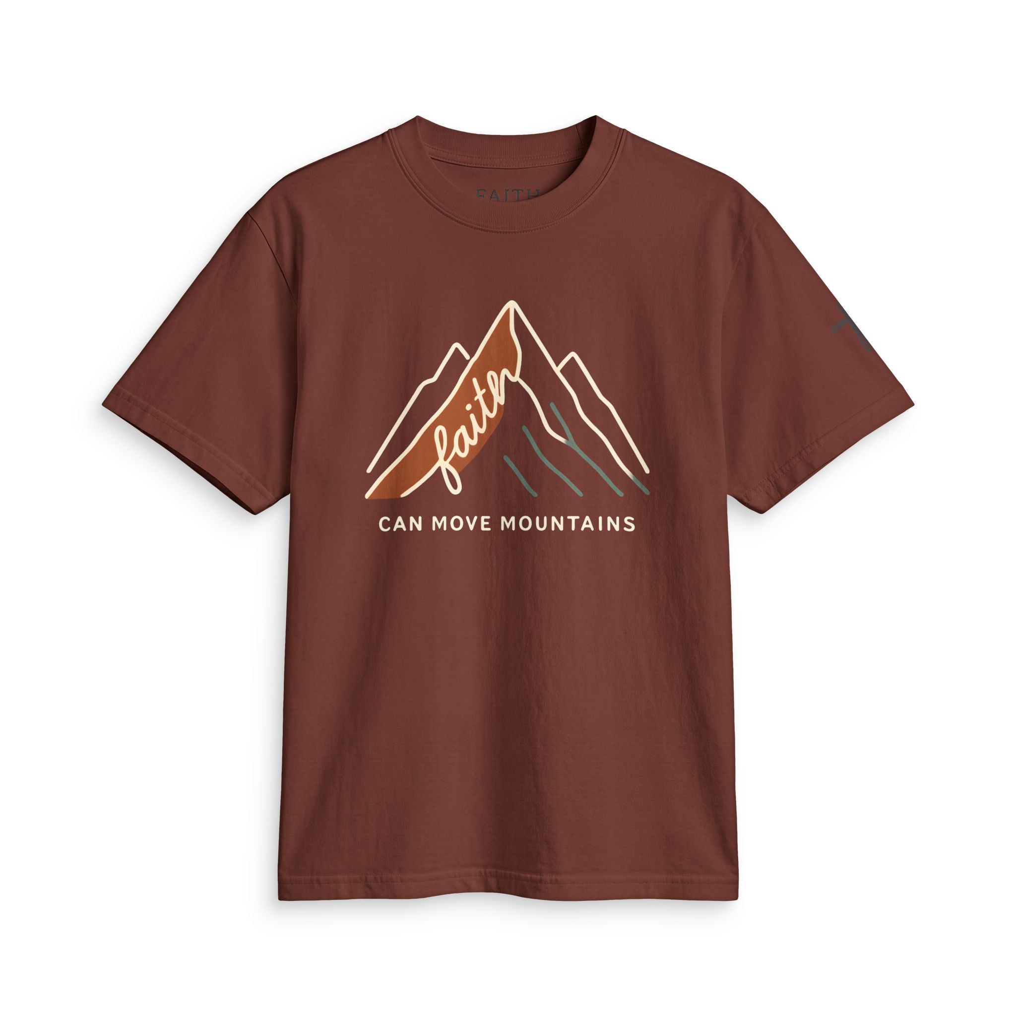 Faith Can Move Mountains T-Shirt — Inspirational Christian Mountain Graphic Tee