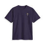 Minimal Gold Cross T-Shirt — Small Chest Christian Tee