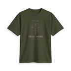 Faith Cross T-Shirt — "Trust More" Inspirational Christian Tee