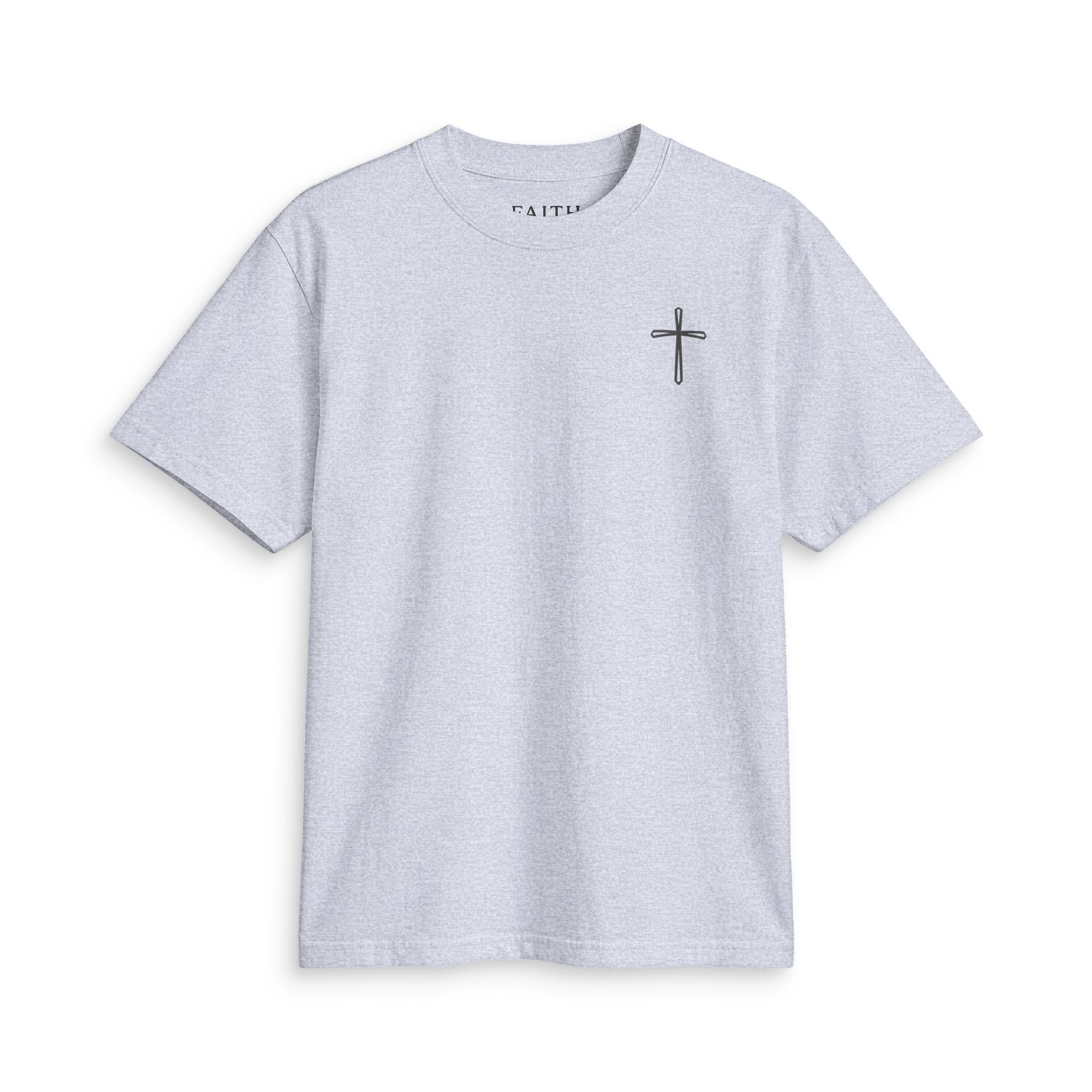 Christian Cross T-Shirt — Minimal Faith Chest Logo Tee