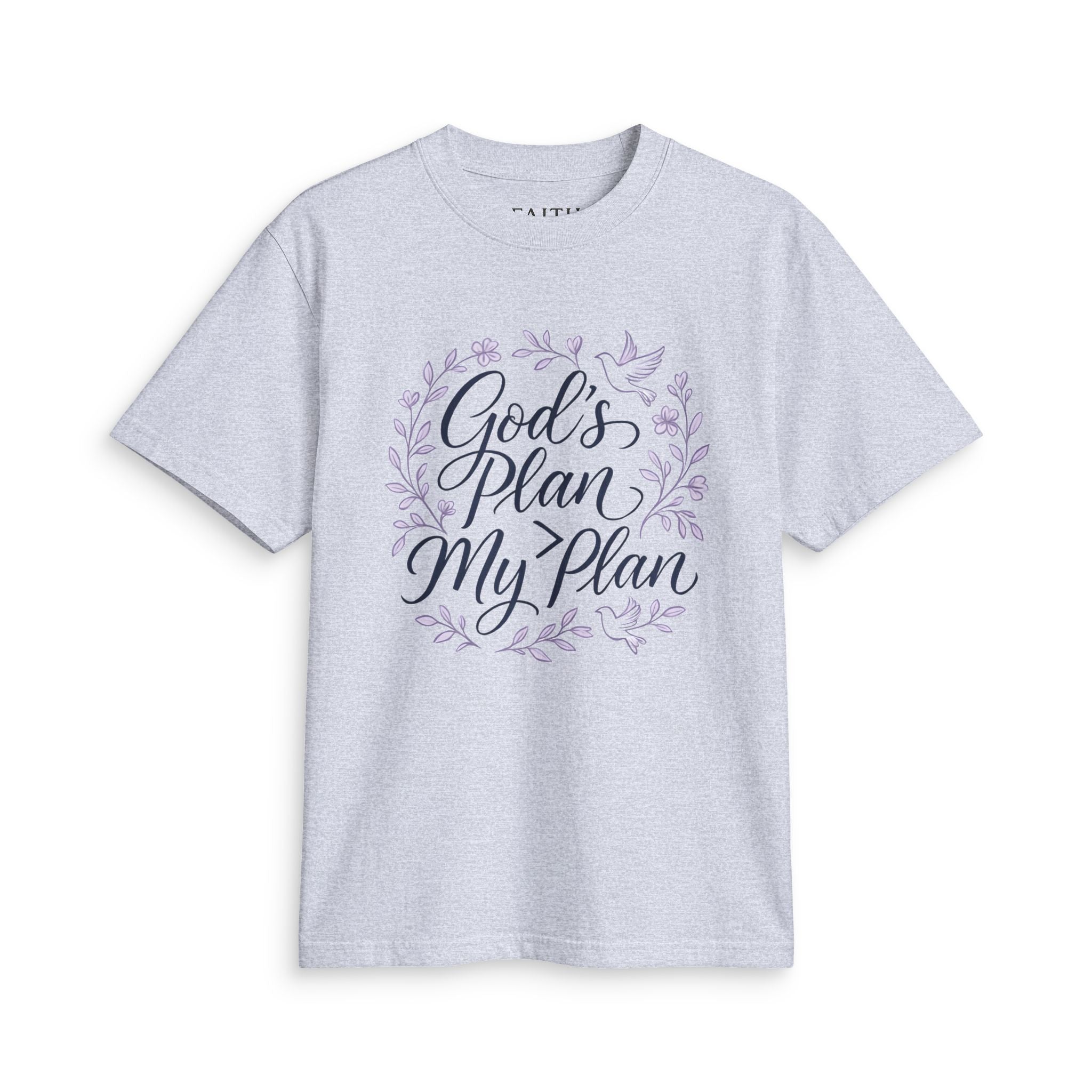 Faith Graphic T-Shirt — "God's Plan My Plan" Floral Tee