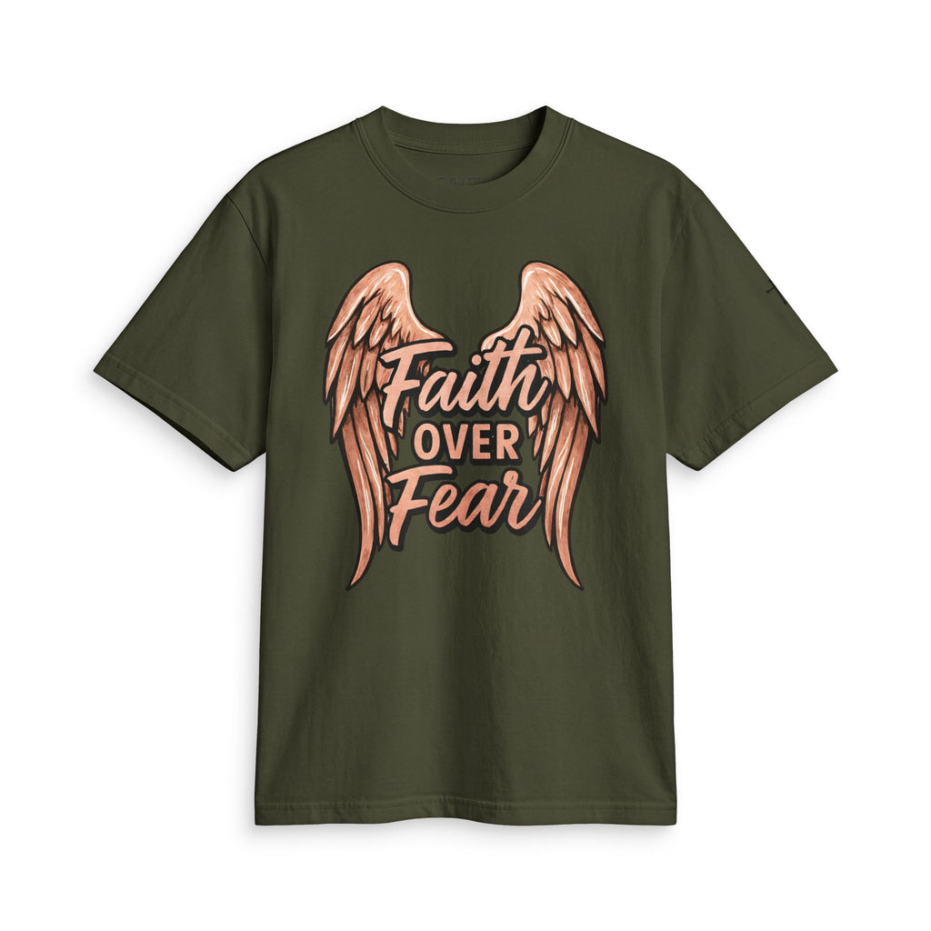Faith Over Fear T-Shirt — Angel Wings Inspirational Christian Tee