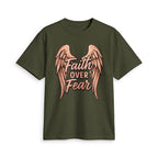 Faith Over Fear T-Shirt — Angel Wings Inspirational Christian Tee