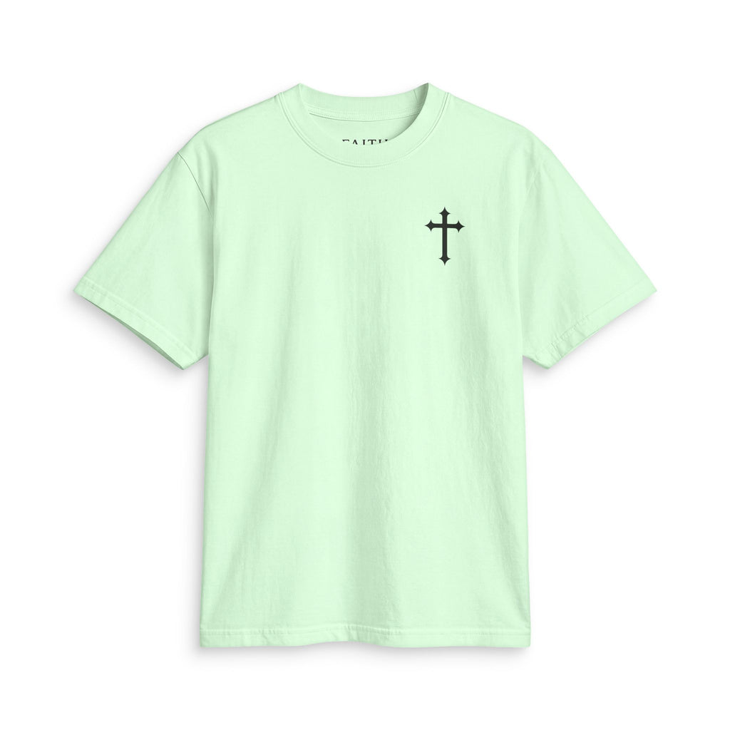 Minimal Cross T-Shirt — Small Chest Cross Graphic Christian Tee