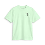 Minimal Cross T-Shirt — Small Chest Cross Graphic Christian Tee