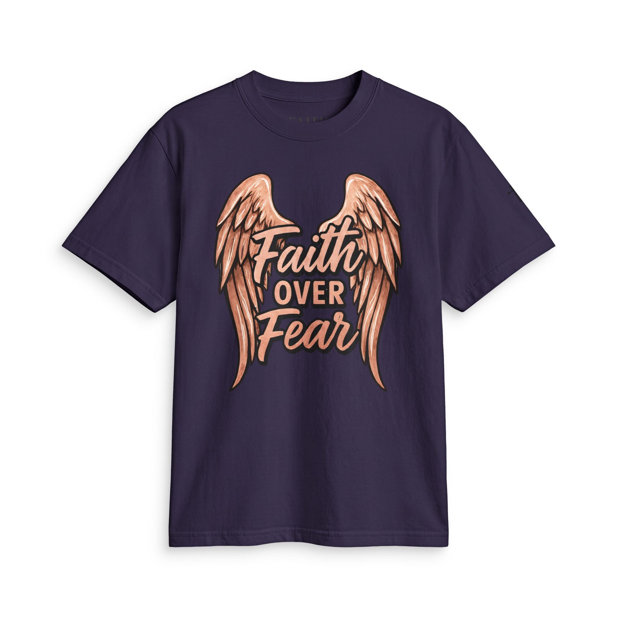 Faith Over Fear T-Shirt — Angel Wings Inspirational Christian Tee