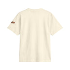 Minimal Cross Tee — Small Chest Cross & "Jesus Heals" Sleeve Patch