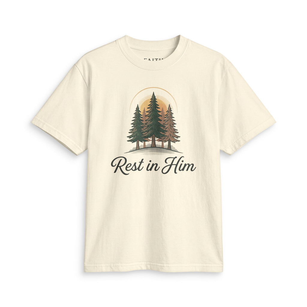 Rest in Him T-Shirt — Christian Nature Graphic Tee