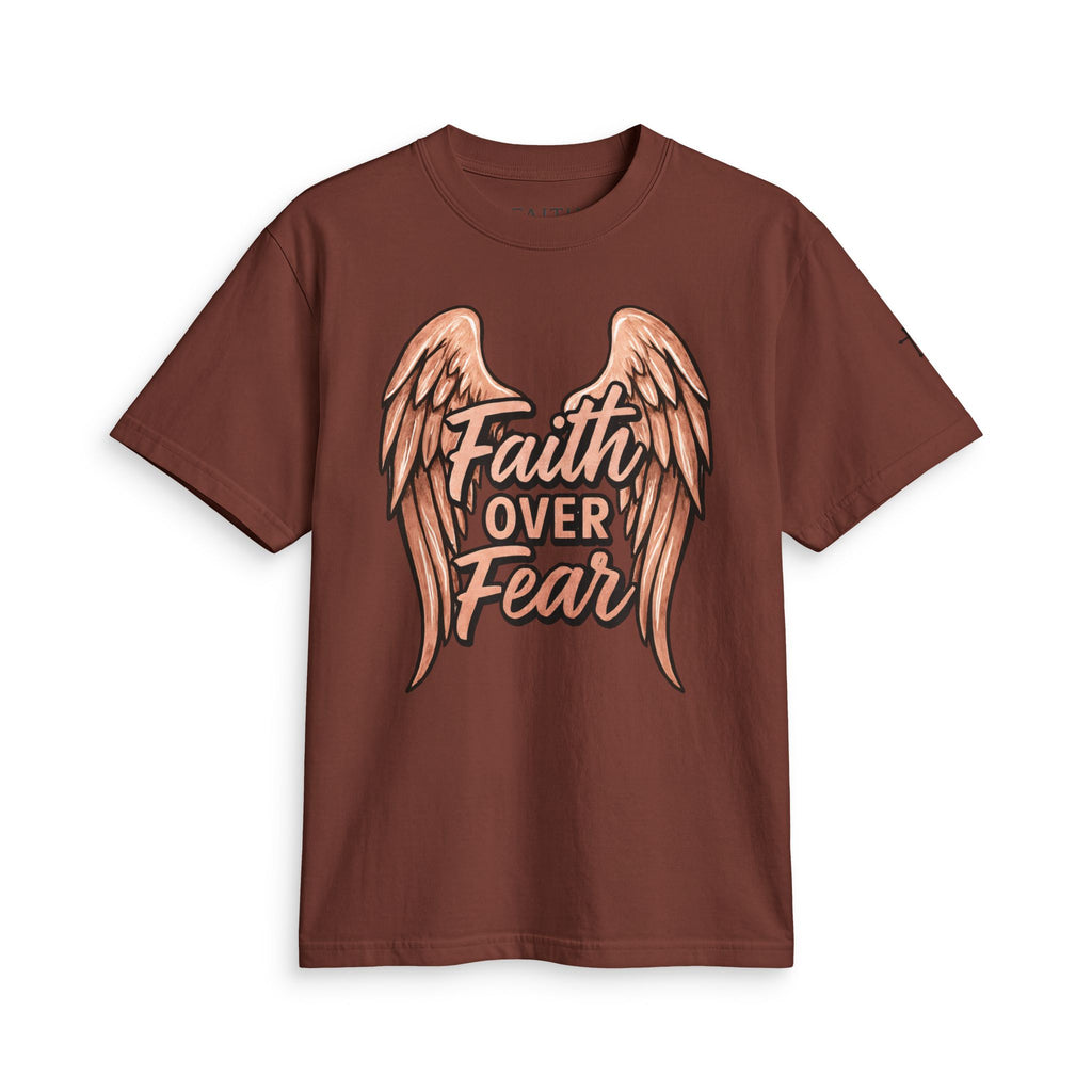 Faith Over Fear T-Shirt — Angel Wings Inspirational Christian Tee