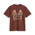 Faith Over Fear T-Shirt — Angel Wings Inspirational Christian Tee