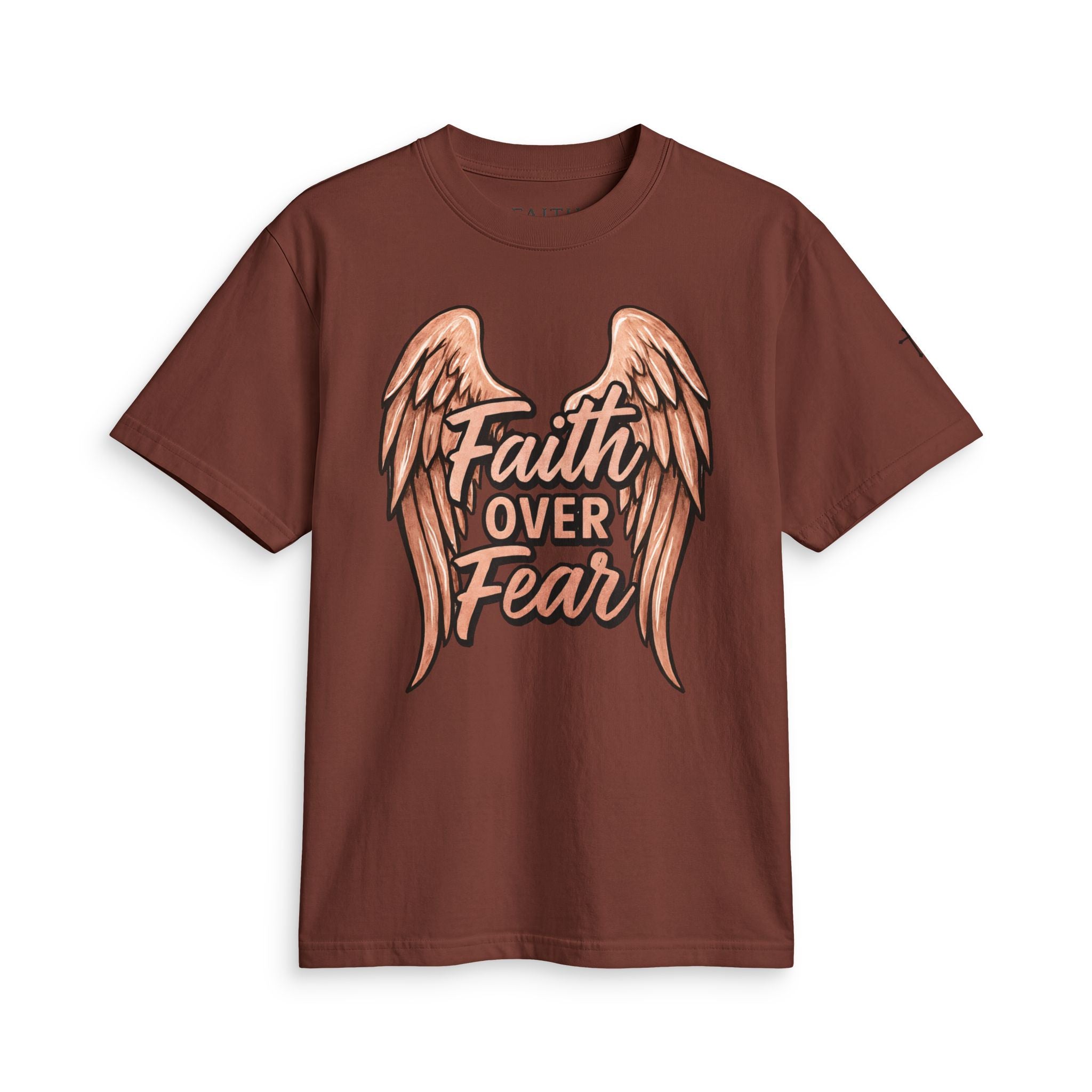 Faith Over Fear T-Shirt — Angel Wings Inspirational Christian Tee