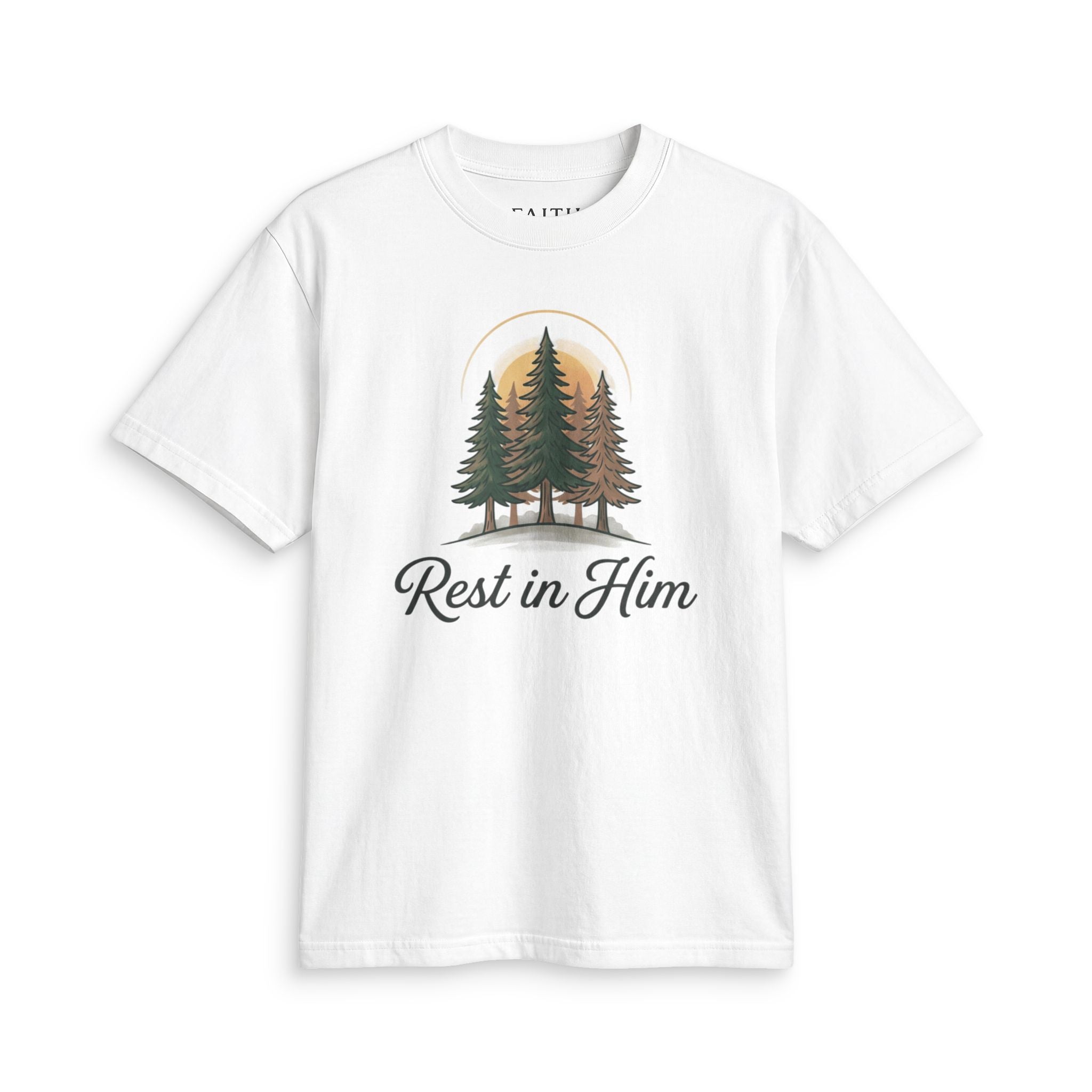 Rest in Him T-Shirt — Christian Nature Graphic Tee