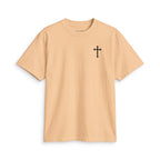 Minimal Cross T-Shirt — Small Chest Cross Graphic Christian Tee
