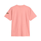 Minimal Cross Tee — Small Chest Cross & "Jesus Heals" Sleeve Patch