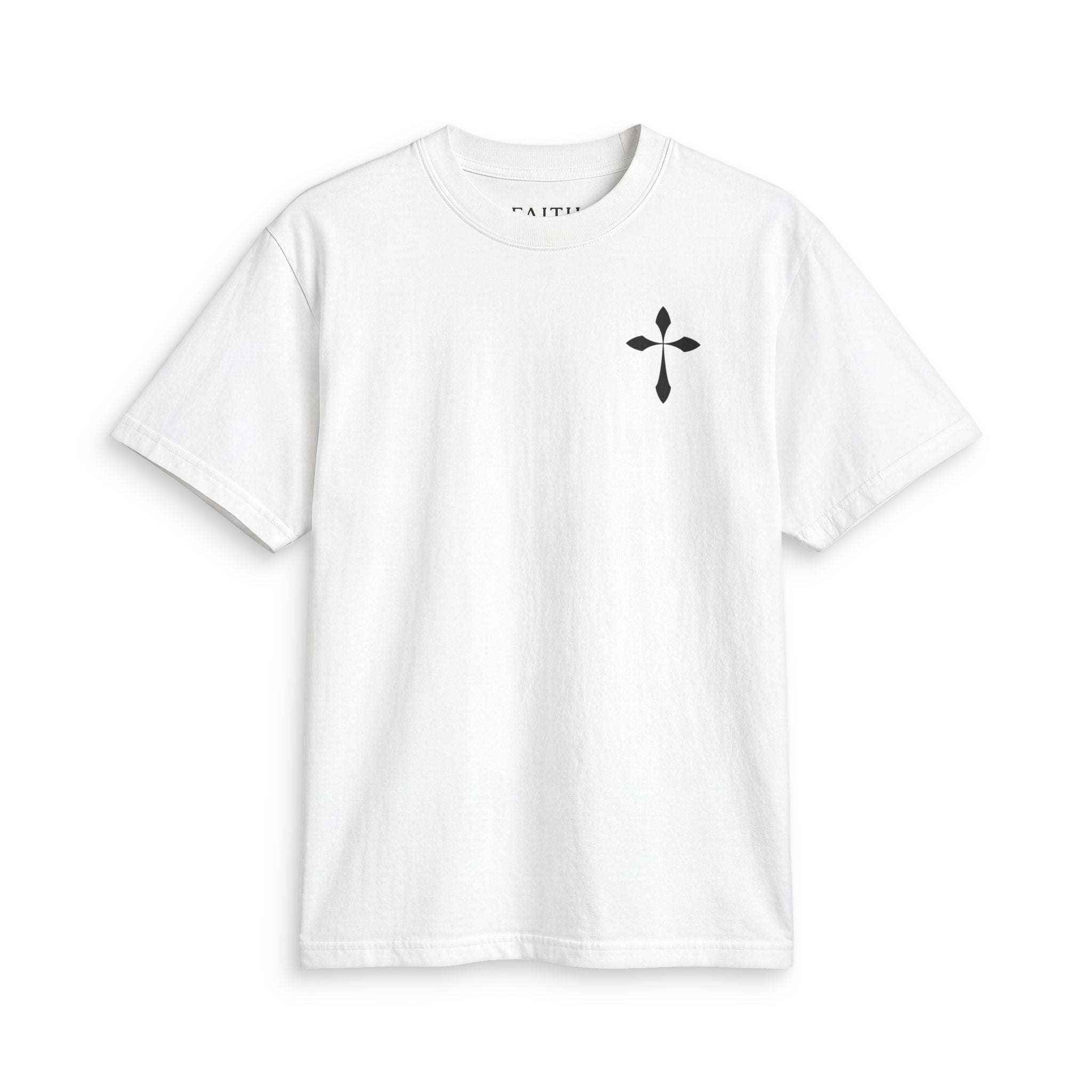 Cross Chest T-Shirt — Minimal Christian Faith Tee