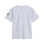 Minimal Cross Tee — Small Chest Cross & "Jesus Heals" Sleeve Patch