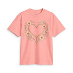 Floral Rosary Heart T-Shirt — Faith-Inspired Floral Tee