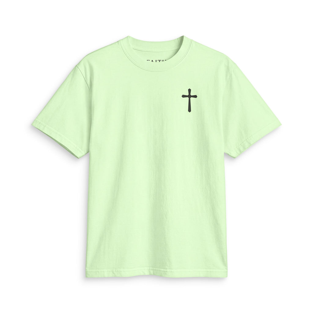 Minimal Cross Tee — Small Chest Christian Cross T-Shirt