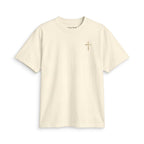 Minimal Gold Cross T-Shirt — Small Chest Christian Tee