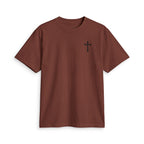 Minimal Cross T-Shirt — Small Chest Cross Graphic Christian Tee