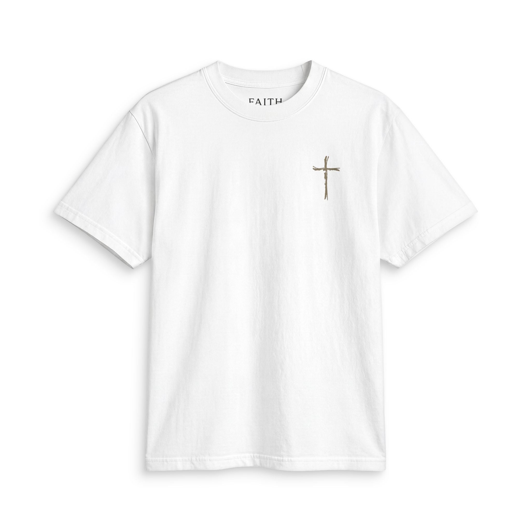 Faith Cross T-Shirt — Small Chest Cross Graphic Tee