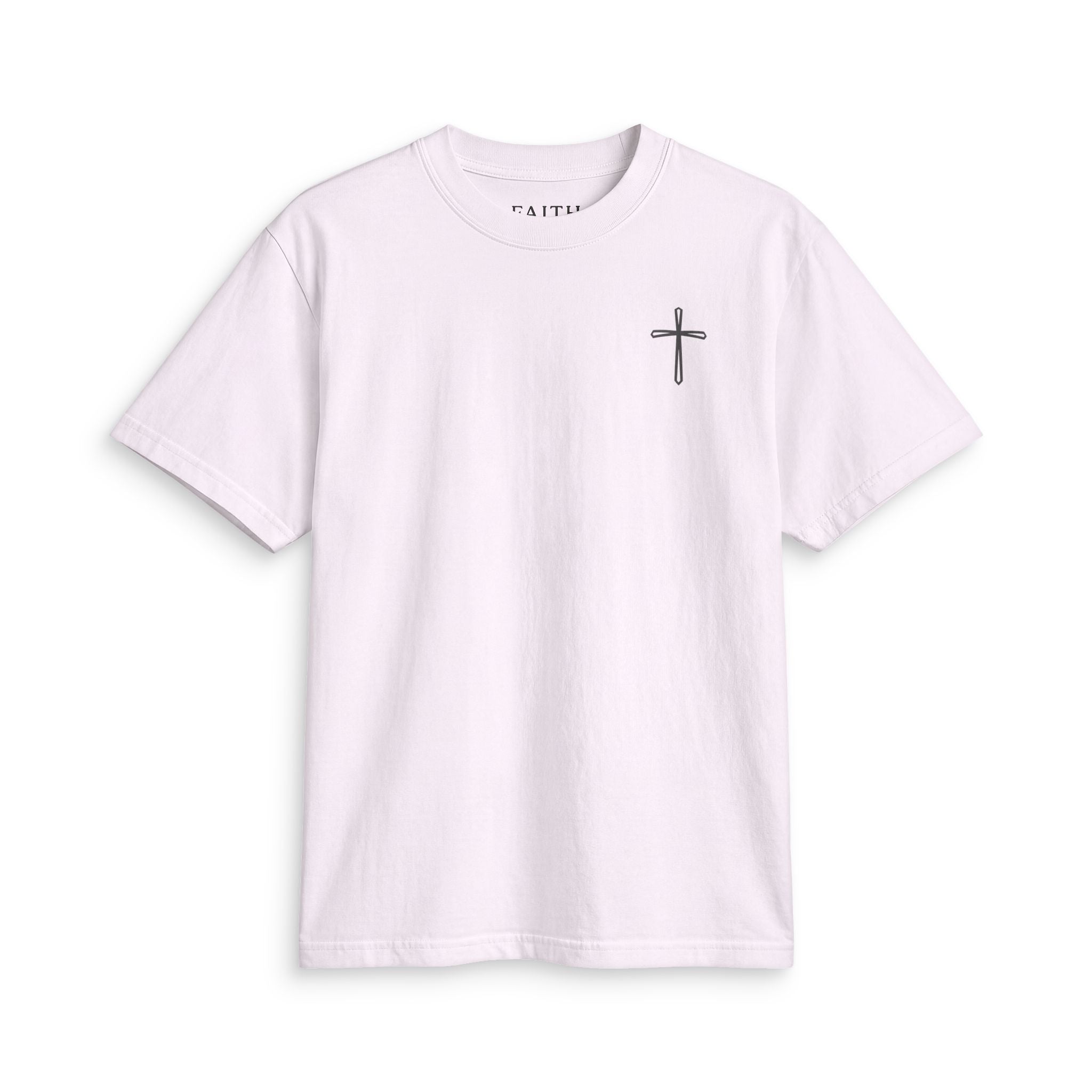 Christian Cross T-Shirt — Minimal Faith Chest Logo Tee