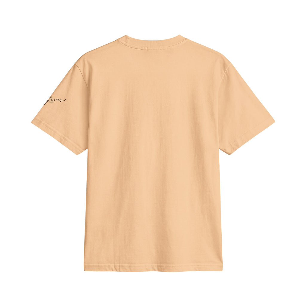 Minimal Faith Active T-Shirt — Tiny Tonal Cross & "I Spell Truth Jesus" Sleeve