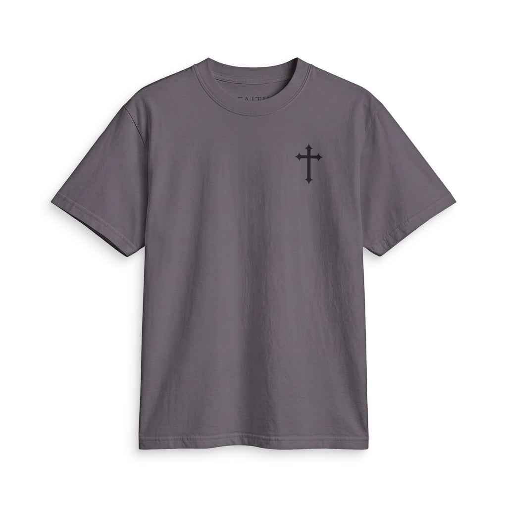 Minimal Cross T-Shirt — Small Chest Cross Graphic Christian Tee