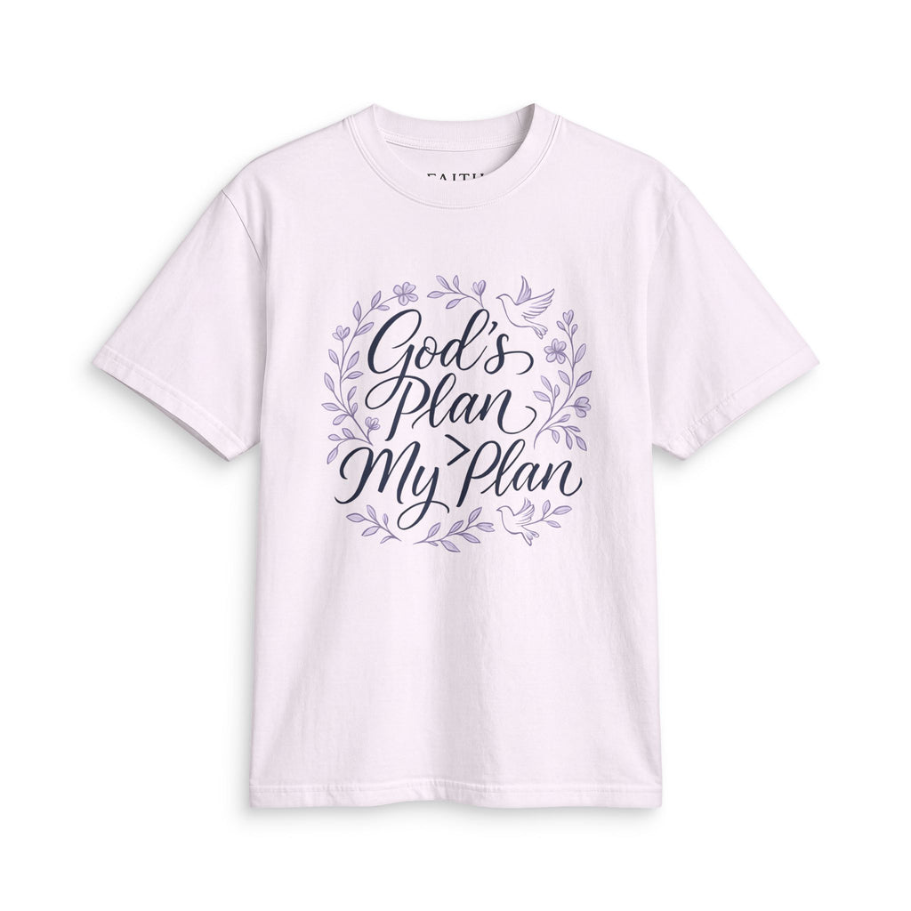 Faith Graphic T-Shirt — "God's Plan My Plan" Floral Tee