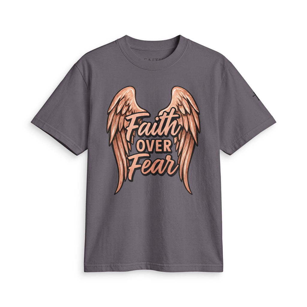 Faith Over Fear T-Shirt — Angel Wings Inspirational Christian Tee