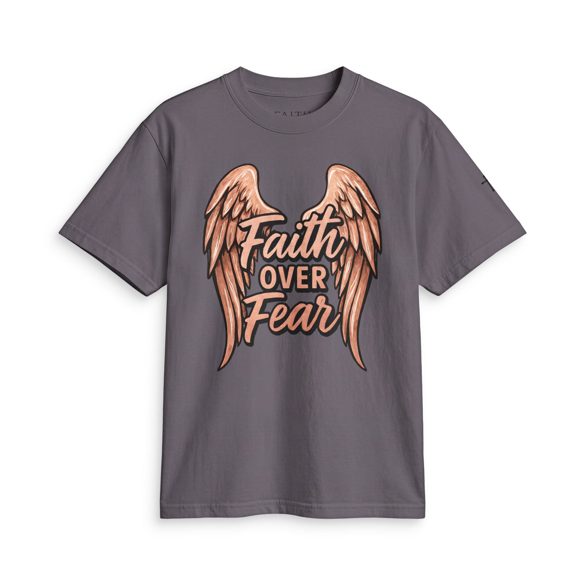 Faith Over Fear T-Shirt — Angel Wings Inspirational Christian Tee