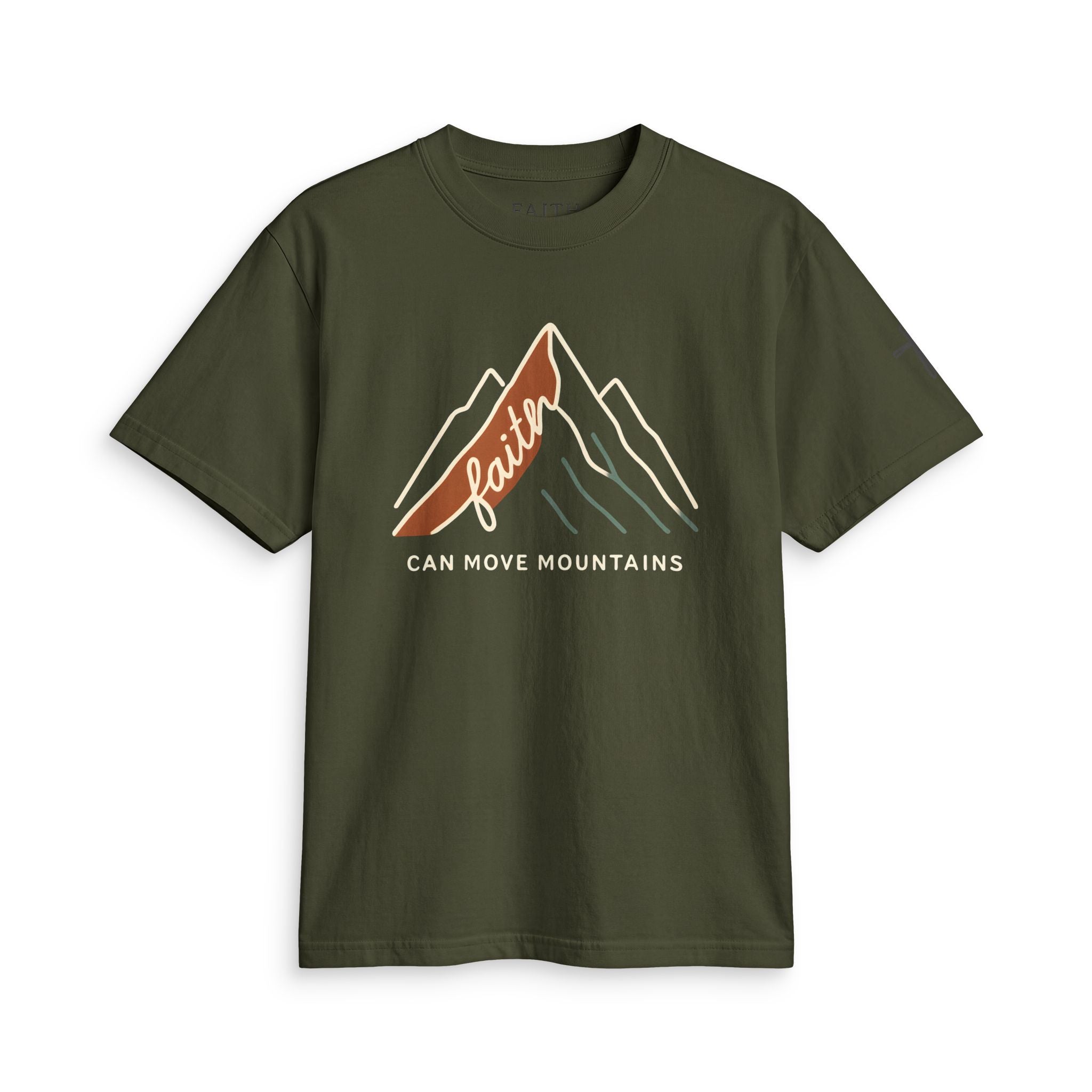 Faith Can Move Mountains T-Shirt — Inspirational Christian Mountain Graphic Tee