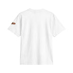 Minimal Cross Tee — Small Chest Cross & "Jesus Heals" Sleeve Patch