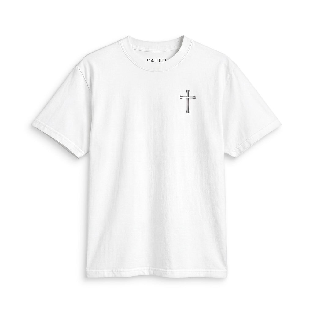Faith Cross T-Shirt — Minimal Christian Cross Chest Tee